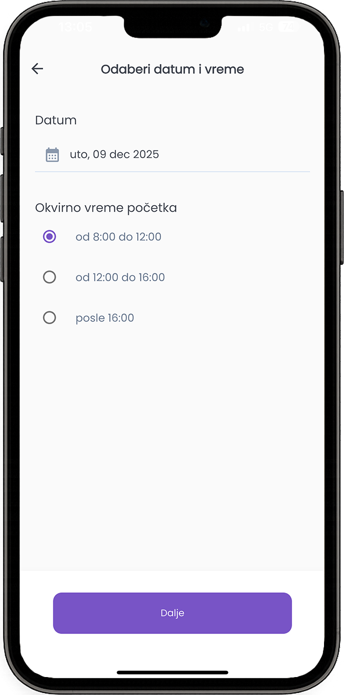 Izaberite datum i vreme